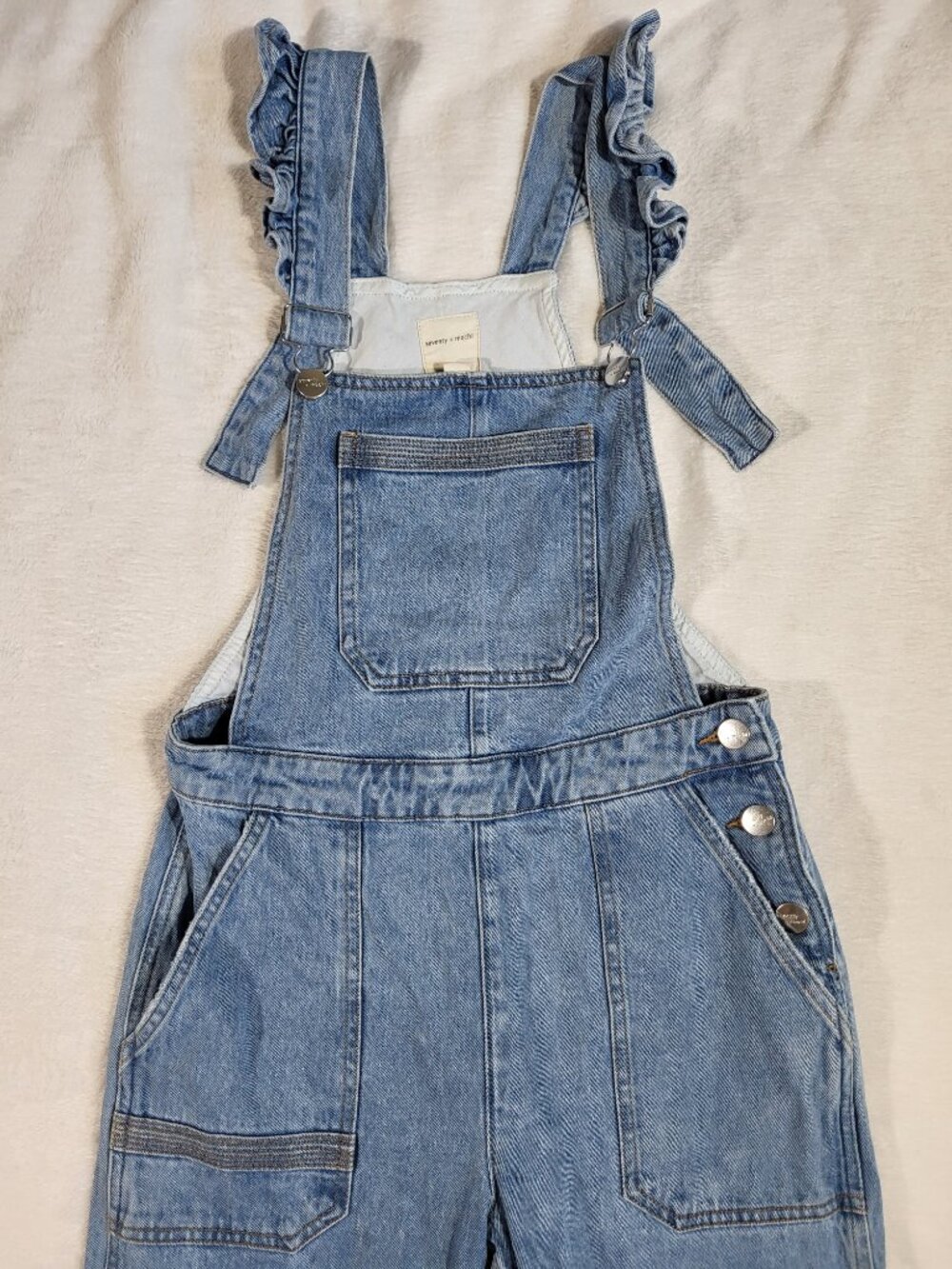 Anthropologie Seventy + Mochi Elodie Frill Dungaree - Rodeo Vintage - Size 8 - Picture 4 of 16